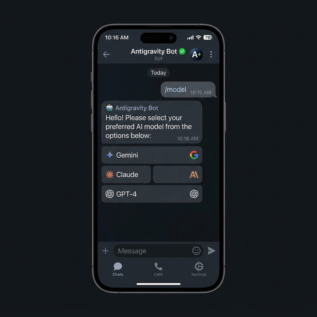 Telegram bot model seçim arayüzü